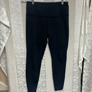 Hind Womens Black Athletic leggings Pants Running Workout Stretch Size Lg